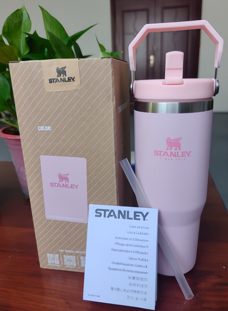 ستانلي ستانلي من الفولاذ المقاوم للصدأ من الفولاذ المقاوم للصدأ - زجاجة ماء معزول بالفراغ للمنزل أو المكتب أو سيارة كوب قابل لإعادة الاستخدام مع القش المقاوم لوجه بارد من أجل ، 30 أوقية - Image 1