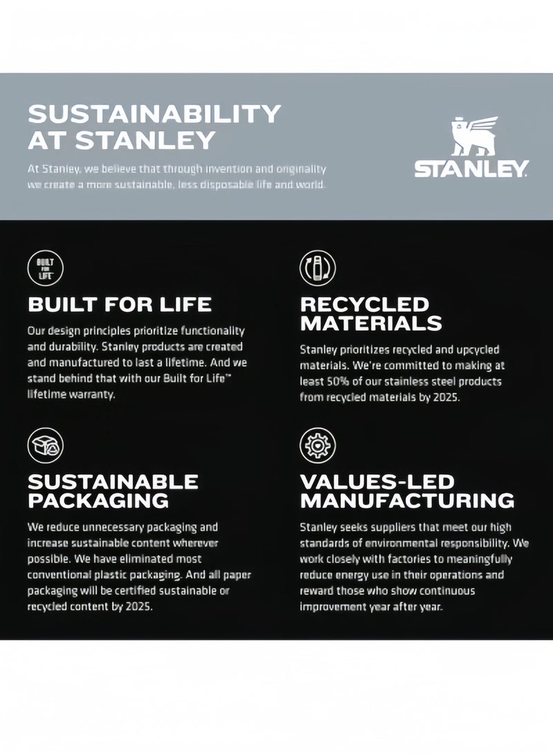 ستانلي ستانلي من الفولاذ المقاوم للصدأ من الفولاذ المقاوم للصدأ - زجاجة ماء معزول بالفراغ للمنزل أو المكتب أو سيارة كوب قابل لإعادة الاستخدام مع القش المقاوم لوجه بارد من أجل ، 30 أوقية - Image 2