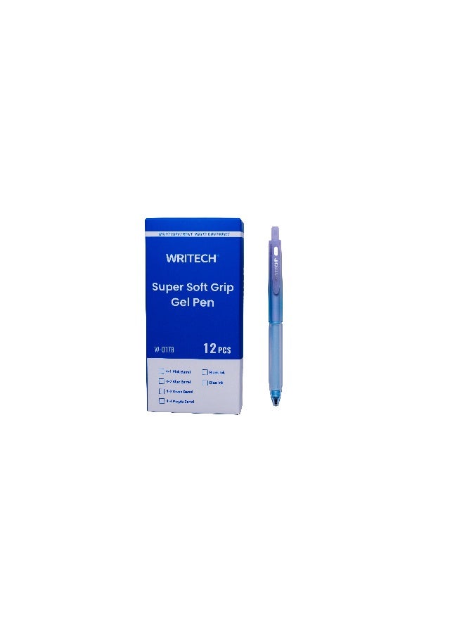 Writech SOFT GRIP GEL PEN Blue 12pcs