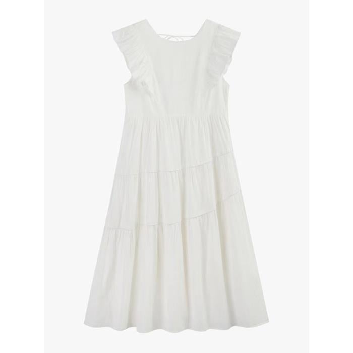 Summer small flying sleeve loose princess dress new sweet temperament meat covering dress French high-grade long dress White  - Image 1