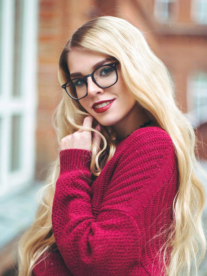 GQUEEN 2 Pack Fashion Glasses Non Prescription Fake Glasses for Women Men Clear Lens Square, PE2 - Image 3