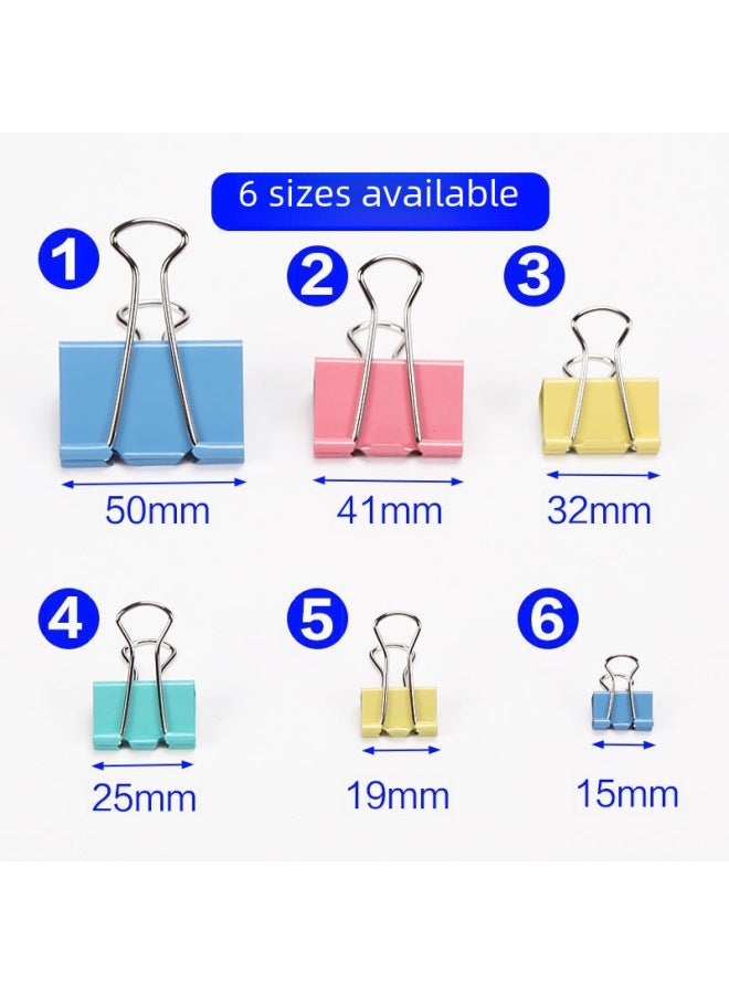 FEIYI Office Color Long Tail Clip Data Clip Black Dovetail Clip Large And Small Metal Bill Clip Stationery - Image 4