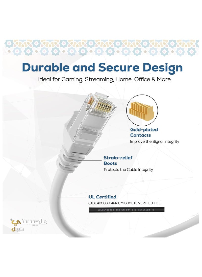 Majesty Majesty CAT6 Ethernet Cable Gigabit Network 1000Mbps High Speed RJ45 Compatible with Laptop, PC, PS5, PS4, TV, Modem, Router, Switch, 40M  - Image 4