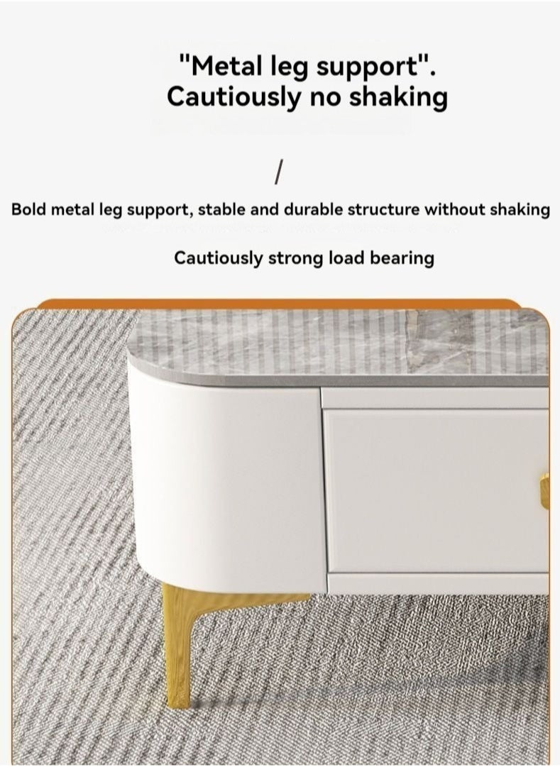 Light Luxury Glass Tea Table Simple Small Family Living Room Modern Square Storage Tea Table Soft Bag TV Cabinet Combination