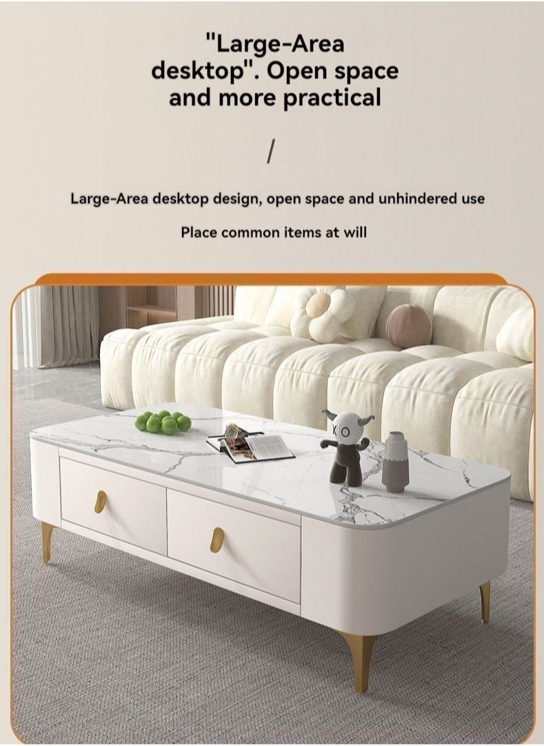 Light Luxury Glass Tea Table Simple Small Family Living Room Modern Square Storage Tea Table Soft Bag TV Cabinet Combination