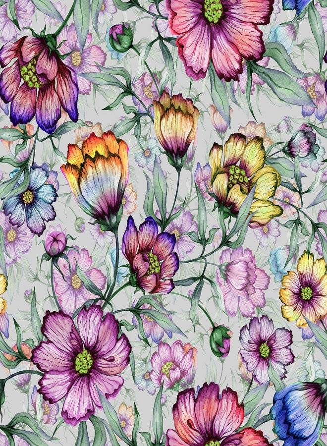 ReWallpaper 17.5in X 23ft Dark Purple Floral Wallpaper Peel and Stick Vintage Flowers Removable Wallpaper for Bathroom Bedroom Laundry Room Walls Renter Friendly Stick on Wall Murals - Image 1