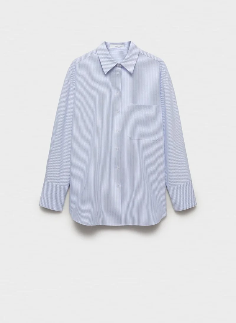 MANGO Striped Cotton Shirt