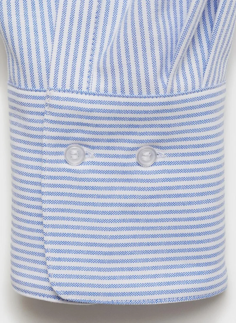 MANGO Striped Cotton Shirt