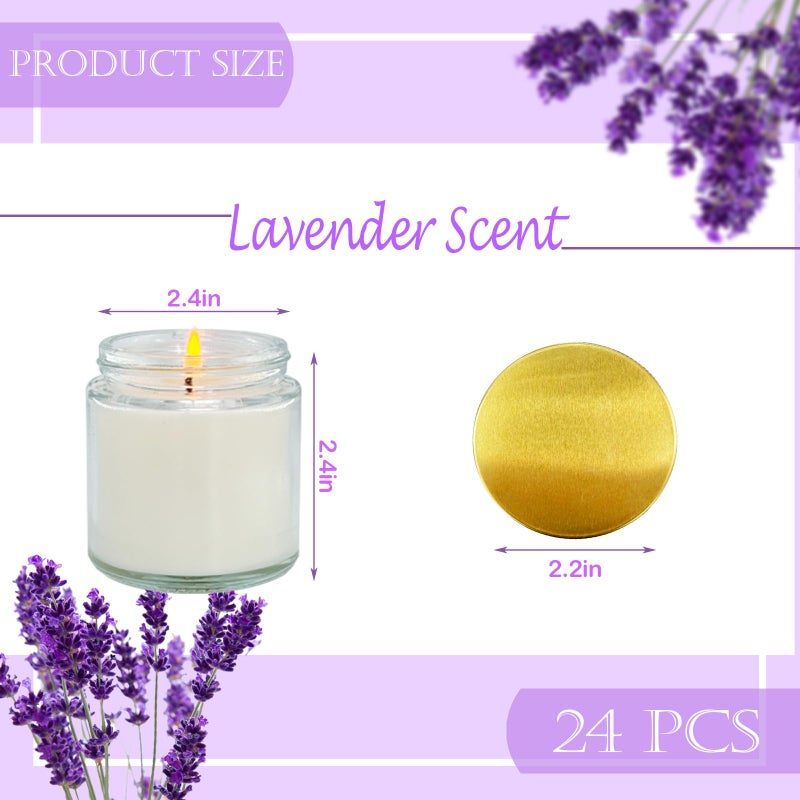 Veiuwa 24 Pcs 4 Oz Mini White Soy Candles,Lavender Scented Candles Set,Bulk Aromatherapy Candle,Great Stress Relieving Scented Candle for Girls as a Gift for Birthdays, Weddings and More! - Image 2