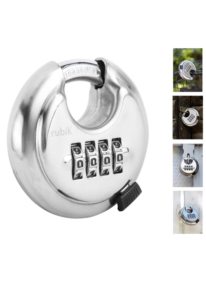 Rubik 4-Digits Combination Padlock, Alloy Steel Security Lock for School, Gym, Toolbox, Closet, Wardrobe, Gate, Cabinet (1 Pack)  - Image 1
