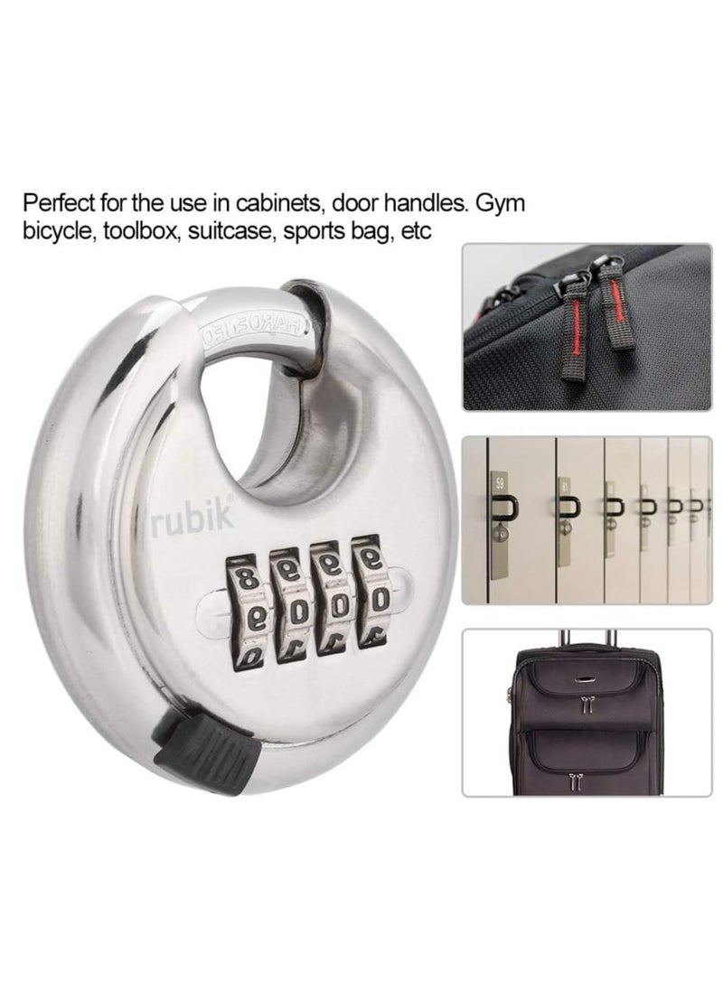 Rubik 4-Digits Combination Padlock, Alloy Steel Security Lock for School, Gym, Toolbox, Closet, Wardrobe, Gate, Cabinet (1 Pack)  - Image 2
