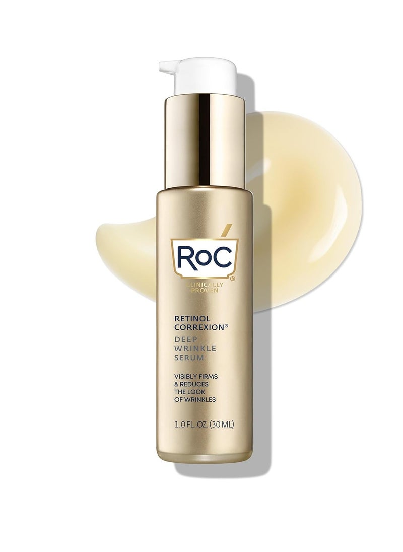 RoC - Retinol Correxion Deep Wrinkle Retinol Face Serum with Ascorbic Acid, Daily Anti-Aging Skin Care Treatment for Fine Lines, Dark Spots, Acne Scars, 1 Ounce - Image 1