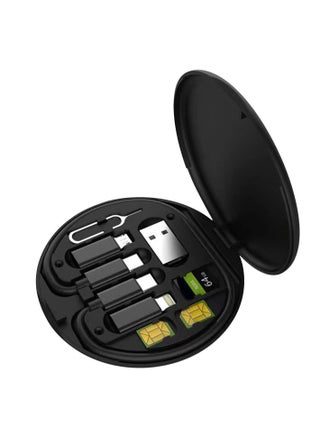 USB Adapter Cable Conversion Storage Box, Multi-Type Charging Line Convertor Lightning Type C Micro Data Transfer Tool (Black) - pzsku/Z00A32C2A156057B75FA8Z/45/_/1679105867/6cd27c62-6c8d-4fa3-aeb1-db968a460181