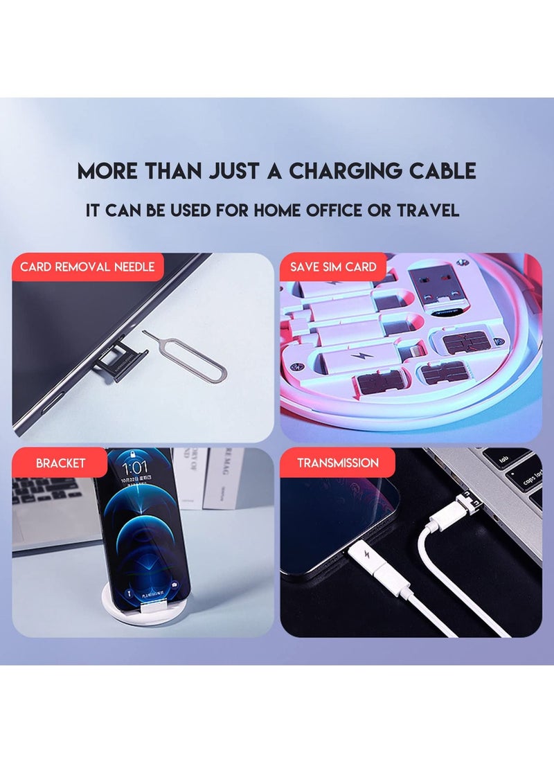 KASTWAVE - USB Adapter Cable Conversion Storage Box, Multi-Type Charging Line Convertor Lightning Type C Micro Data Transfer Tool (Black) - Image 1
