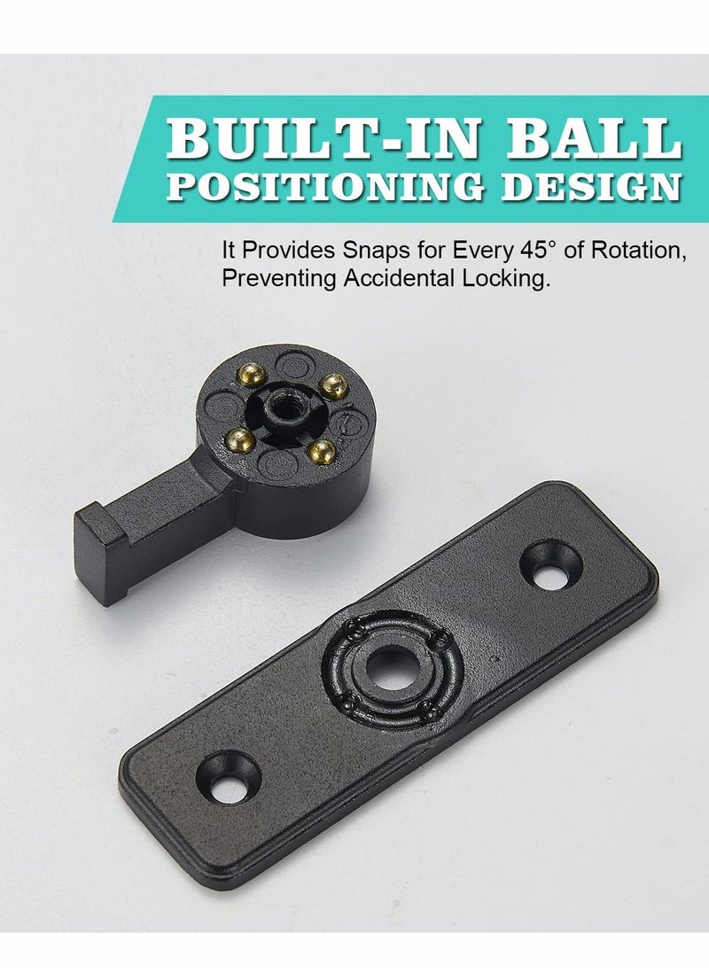 Excefore 180 Degree Right Angle Door Lock, Heavy Duty Flip Door Latch Bolt Lock cam Lock Door and Window Push-Pull Lock Rod Bolt barn Push-Pull Door Lock (Luminous Tone)  - Image 5
