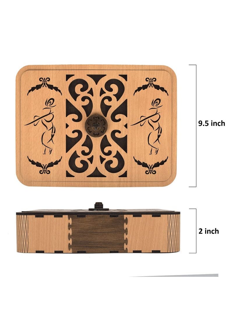 AVAD AVAD Wood Dry Fruit Box Handmade Handcrafted Wooden Large Size big squer desing Dry Fruit Box for Gift Food Storage Spice Box 6 Compartment Storage Box Masala Box Set  - Image 5