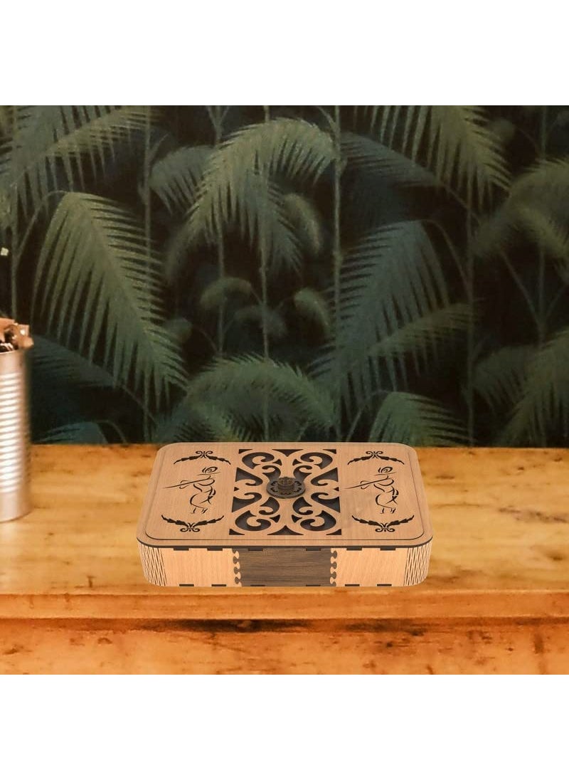 AVAD AVAD Wood Dry Fruit Box Handmade Handcrafted Wooden Large Size big squer desing Dry Fruit Box for Gift Food Storage Spice Box 6 Compartment Storage Box Masala Box Set  - Image 4