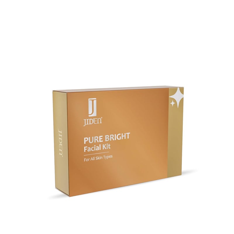 JIDEN Pure Bright Facial Kit 260gm Enriched with Saffron Extract Licorice Extract Aloe Vera Olive Oil Deep Nourishment Tan Blemish Reduction Natural Glow Enhancer 6Step Skin Hydrating - Image 1