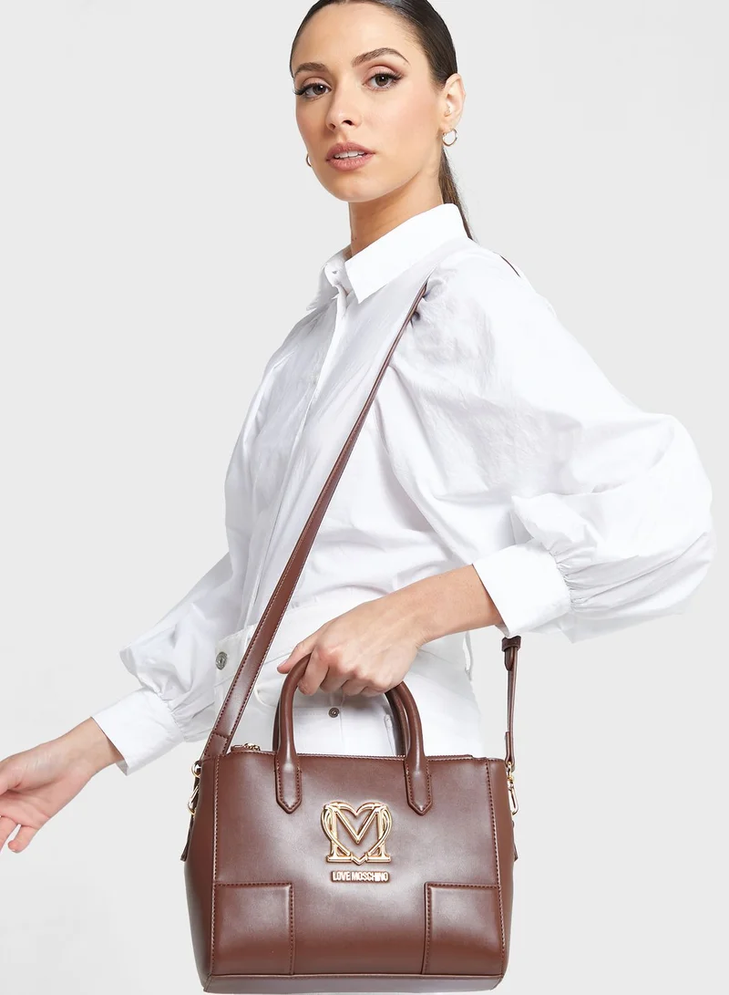 Love Moschino Square Logo Detail Crossbody Bag