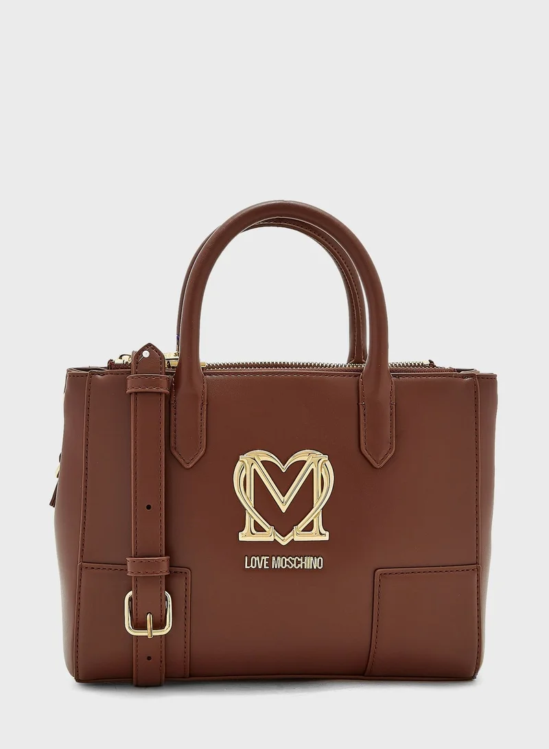 Love Moschino Square Logo Detail Crossbody Bag
