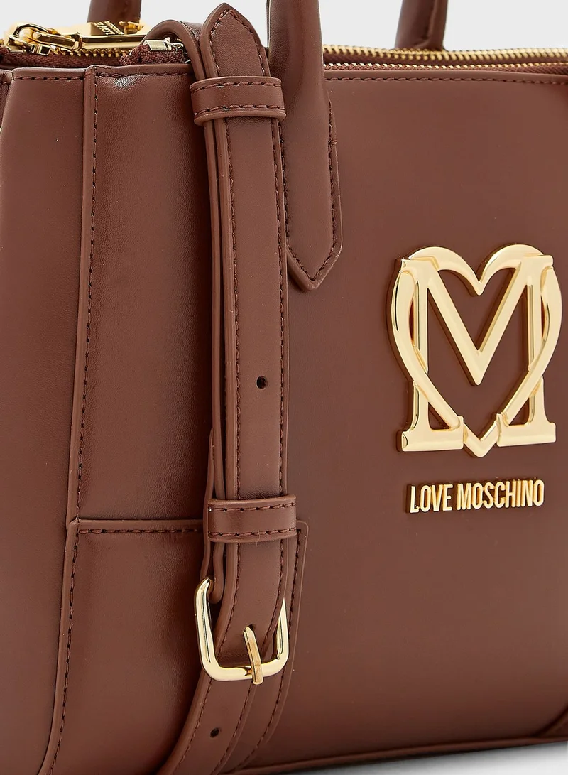Love Moschino Square Logo Detail Crossbody Bag