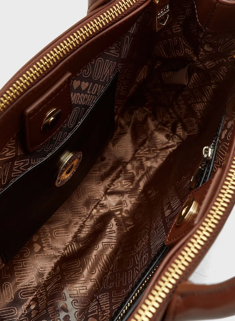 Love Moschino Square Logo Detail Crossbody Bag