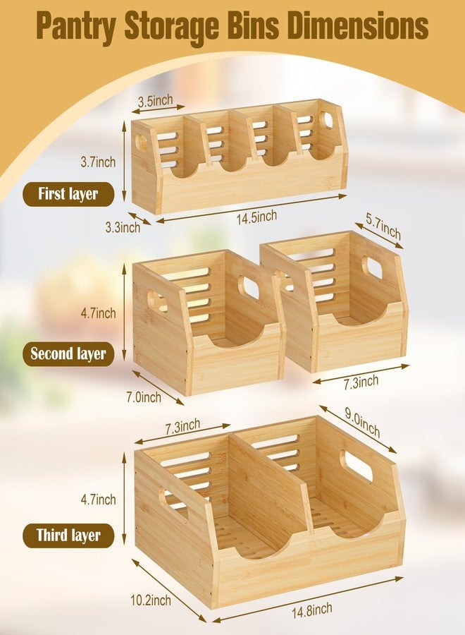 MTGSTOCL Upgraded 3 Tier Bamboo Pantry Storage Bins - Stackable Potato and Onion Storage Bin, Storage Baskets Airflow Vent Vegetable and Fruit Organizer with Handle, for Kitchen, Livingroom,Bathroom - Image 2