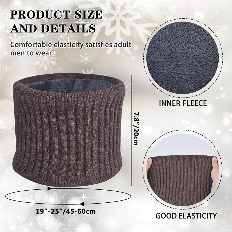 FENELY Men Beanie Hat Scarf Touchscreen Gloves Set Winter Warm Knit Fleece Lined Thick Thermal Neck Warmer Coffee Brown Cap with Earflap for Cold Weather Outdoor - Image 3