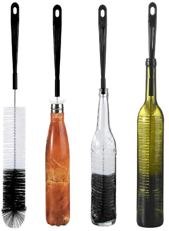 ALINK ALINK 16in Extra Long Black Bottle Cleaning Brush Cleaner for Washing Narrow Neck Beer/Wine/Thermos, Sport Well/Brewing Bottles/Hummingbird Feeder  - Image 1
