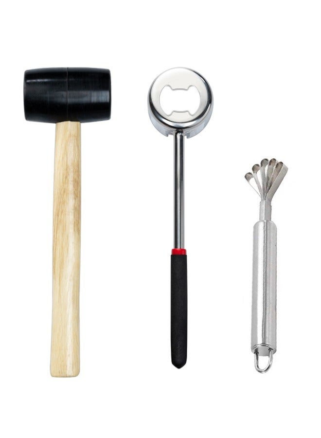 Coconut Opener Tools Set, Food Grade Stainless Steel,Coconut Breaker Kit, Perfect for Fresh Coconut Water & Meat Extraction  - Image 1