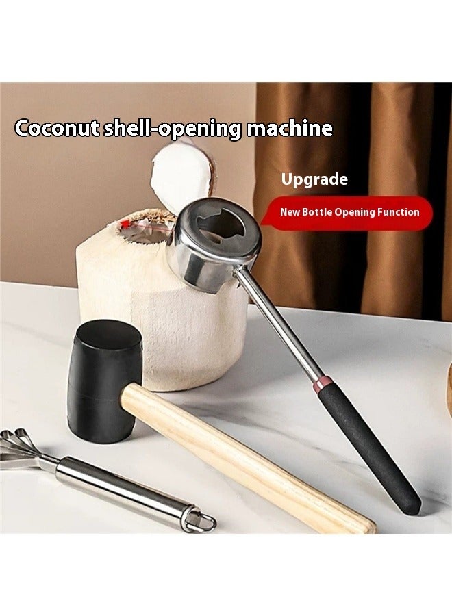 Coconut Opener Tools Set, Food Grade Stainless Steel,Coconut Breaker Kit, Perfect for Fresh Coconut Water & Meat Extraction  - Image 3
