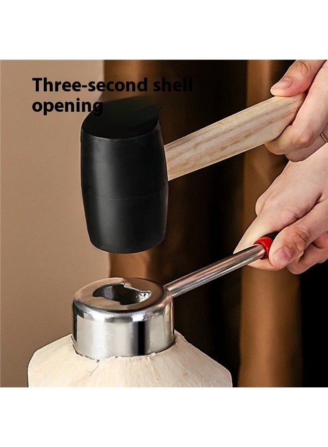 Coconut Opener Tools Set, Food Grade Stainless Steel,Coconut Breaker Kit, Perfect for Fresh Coconut Water & Meat Extraction  - Image 5