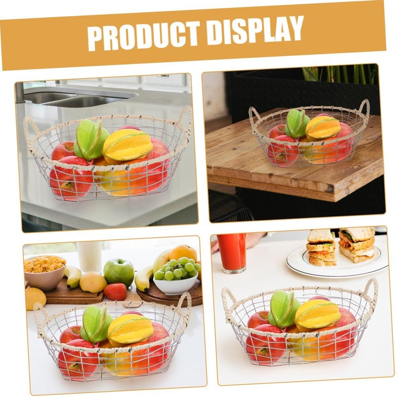 Iron Wire Fruit Basket Kitchen Organizer Portable Countertop Storage For Snacks Pantry - Image 4