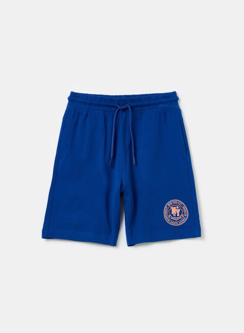 OVS Plush Bermuda Shorts With Drawstring And Print