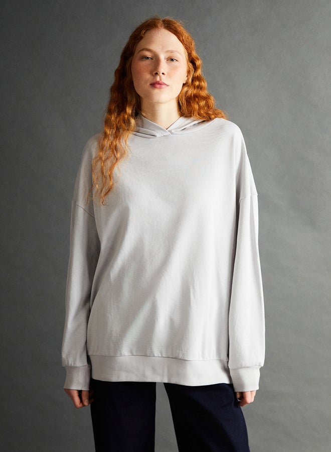 LC WAIKIKI Plain Long Sleeve Oversize Women's Hoodie  - Image 1