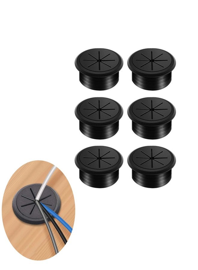 Preptep 6 PCS Desk Grommet 2 Inch/50mm Flexible Silicone Cable Cord Grommet Eight-petaled Hole Covers for Cords Desk Hole Grommet for Managing and Hiding Cable Cord - Image 1