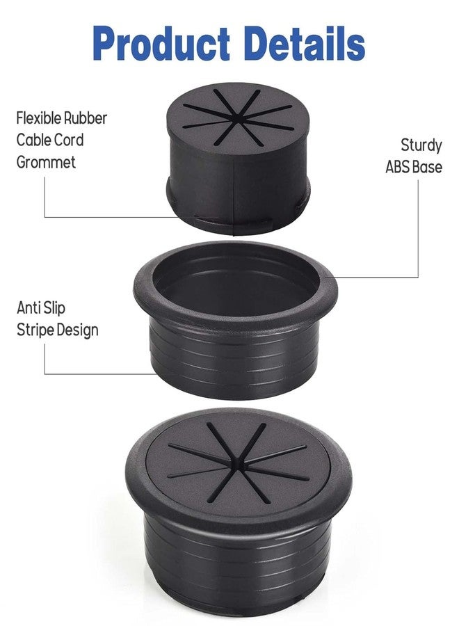 Preptep 6 PCS Desk Grommet 2 Inch/50mm Flexible Silicone Cable Cord Grommet Eight-petaled Hole Covers for Cords Desk Hole Grommet for Managing and Hiding Cable Cord - Image 3