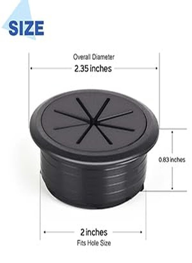 Preptep 6 PCS Desk Grommet 2 Inch/50mm Flexible Silicone Cable Cord Grommet Eight-petaled Hole Covers for Cords Desk Hole Grommet for Managing and Hiding Cable Cord - Image 2
