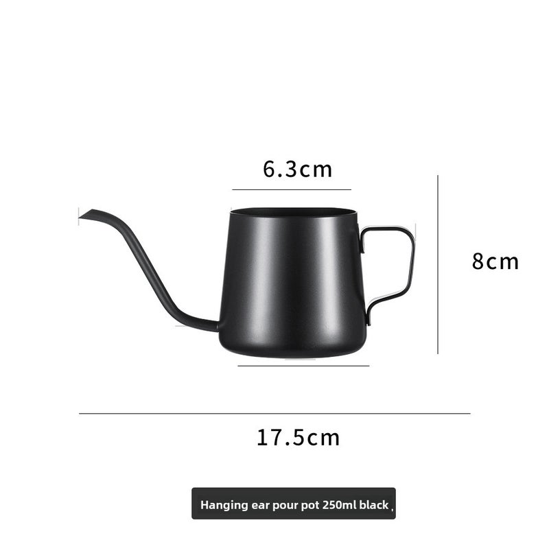 Stainless Steel Long Spout Pour Over Kettle with Lid Black 250ml (without cover) 