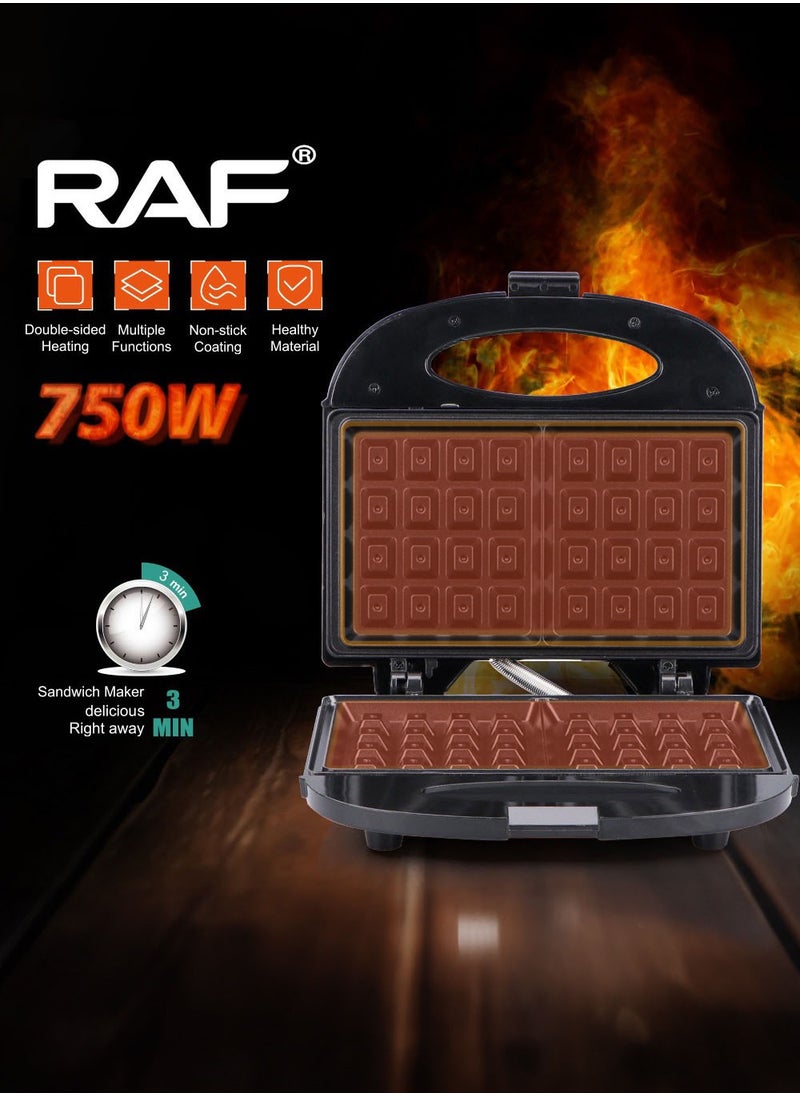 RAF - Household double-sided heating waffle maker, multifunctional electric breakfast machine - Image 1