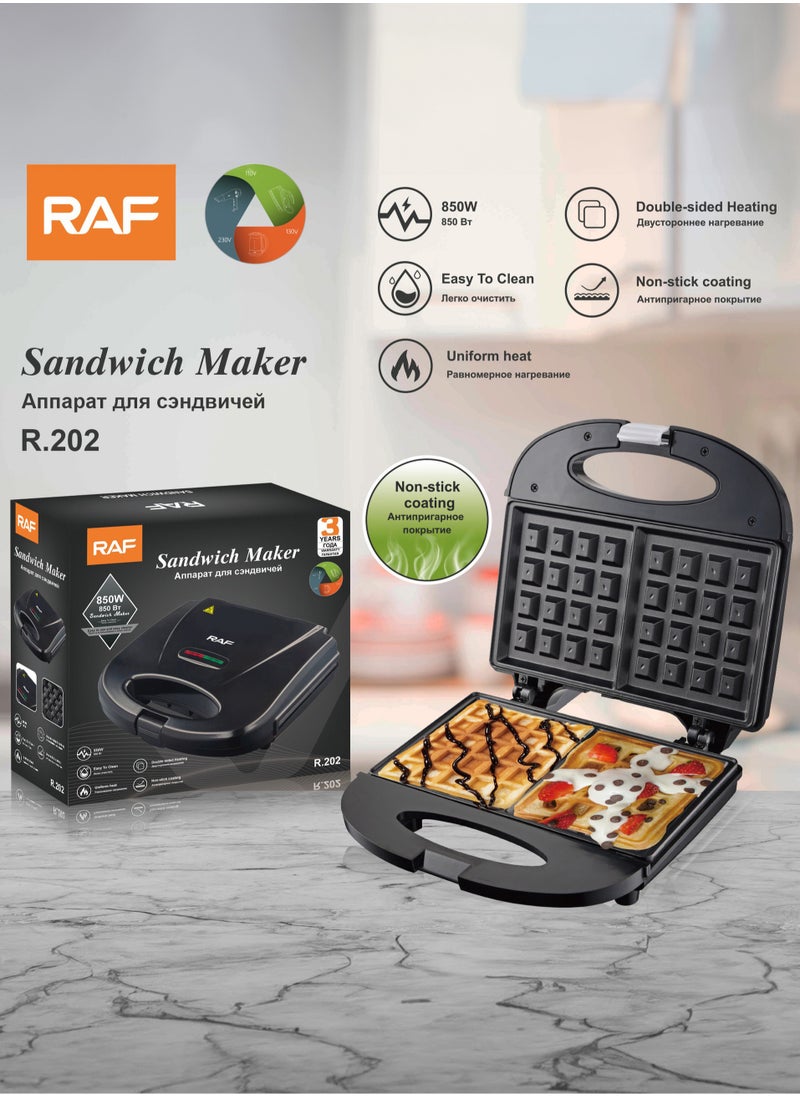 RAF - Household double-sided heating waffle maker, multifunctional electric breakfast machine - Image 1
