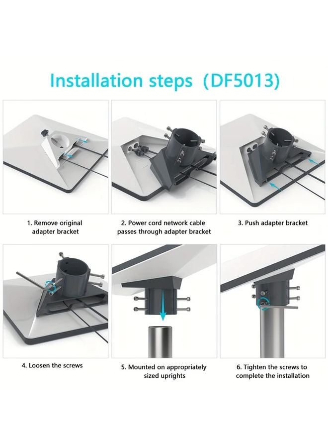 Gray Starlink Mini Satellite Dish Mount Heavy Duty Aluminum Alloy No Power Easy Installation for Home Office RV - Image 5