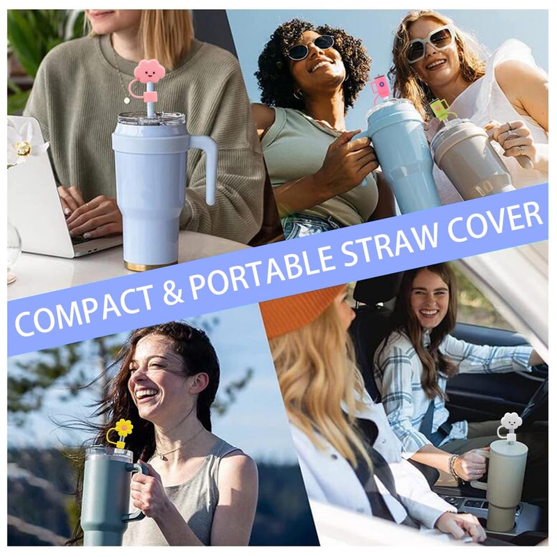 Meitesti Straw Cover Cap for Stanley Cup,Silicone Straw Topper 10 mm 0.4 in Reusable Straw Tips Lids,Straw Tip Covers for Stanley Cups Accessories - Image 4