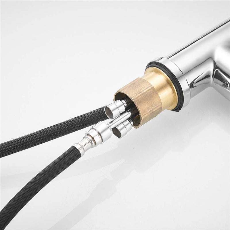 Weirun Kitchen Bathroom Sink Pull-down Faucet 1/2" IPS Black Braided Replacement Pull-Out Head Hose 59-inch or 150cm for Oil Rubbed Bronze Taps - Image 4