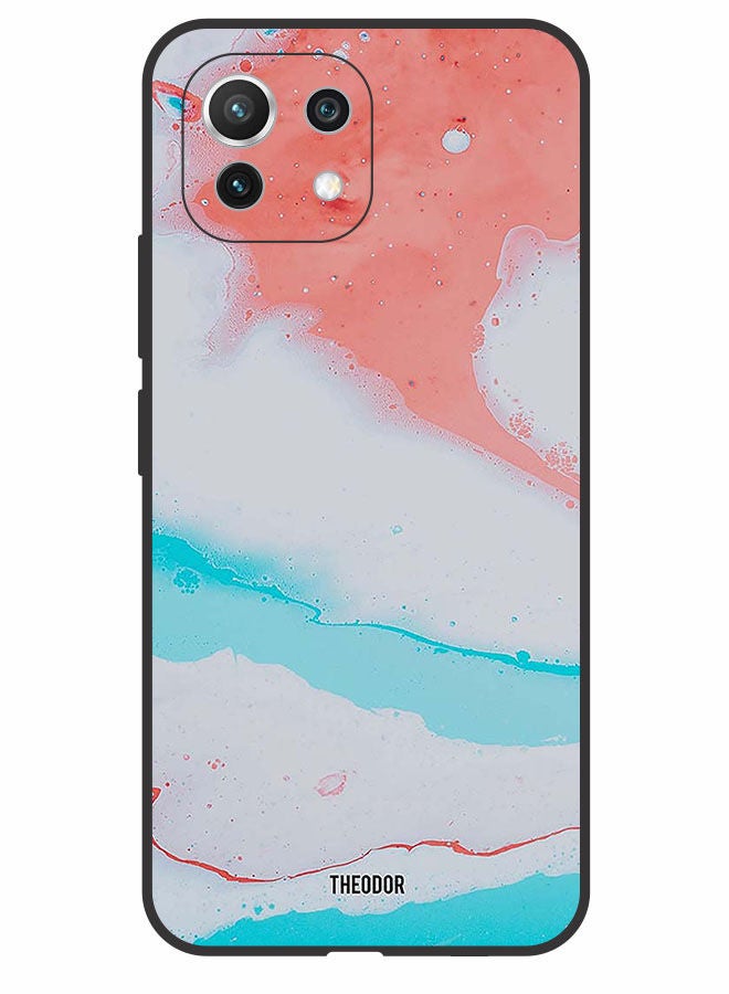Theodor Protective Case Cover For Xiaomi 11 Lite/11 Lite 5G   White Red Pattern - Image 1