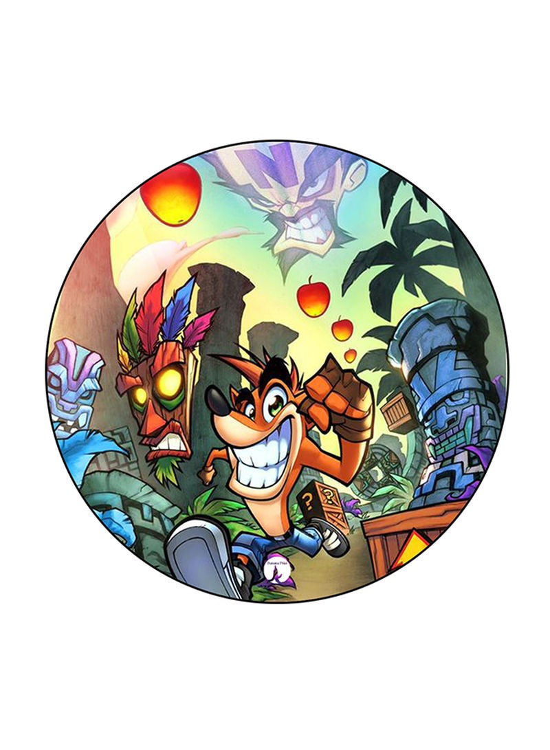 RKN Video Game Crash Printed Mouse Pad Round  Multicolour