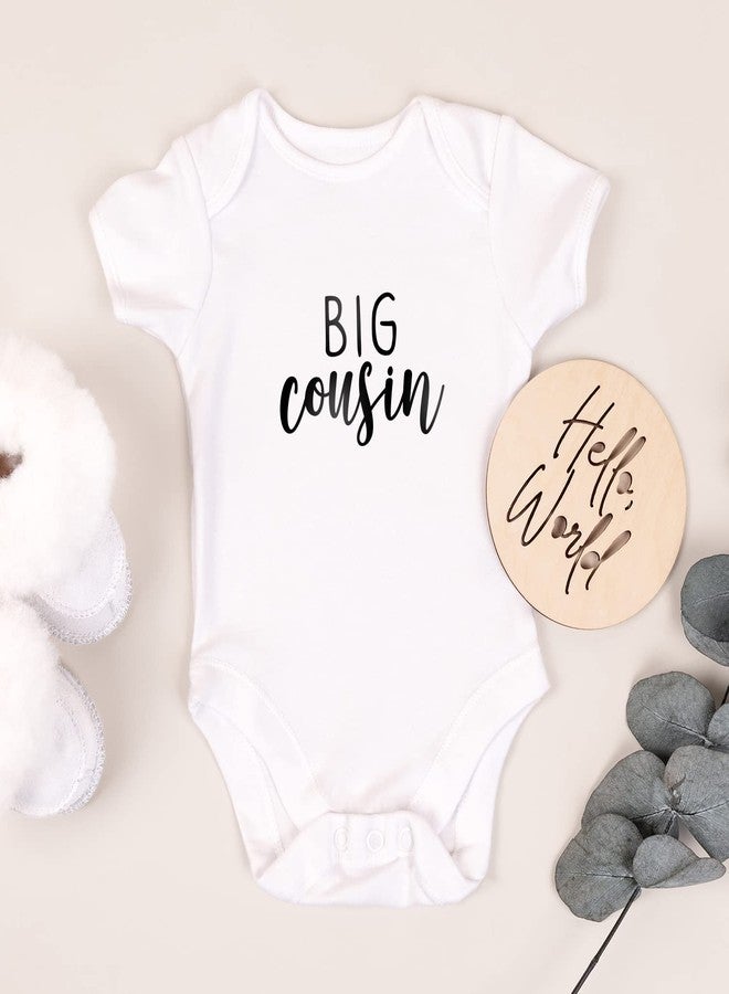 Printique Organic GOTS Certified Baby Onesie Unisex Bodysuit 0-18 months - Big Cousin | Family Baby Announcement (Big Cousin, 0-3 Months) - Image 2