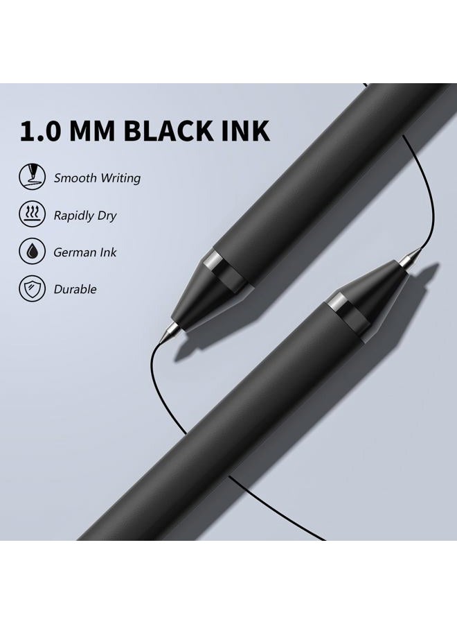 InkSlick 208 Pack Black Pens - Bulk Pens, Medium Point Ballpoint Pens, Smooth Ink, 1.0MM Retractable Click Pen for Waitress, Server, Office Black Ink - Image 3