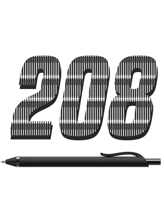 InkSlick 208 Pack Black Pens - Bulk Pens, Medium Point Ballpoint Pens, Smooth Ink, 1.0MM Retractable Click Pen for Waitress, Server, Office Black Ink - Image 1