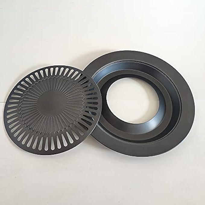 rayihni 12Inch Korean Style Stovetop Korean Bbq Grill Pan Traditional Cast Iron Material Indoor Outdoor Barbecue Roasting Plate Picnic NonStick Pot Smokeless Using For Home Camping Travel - Image 2